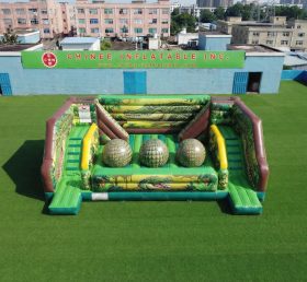 T11-4750A Crocodile Theme Inflatable Wipeout Big Balls Obstacle Course