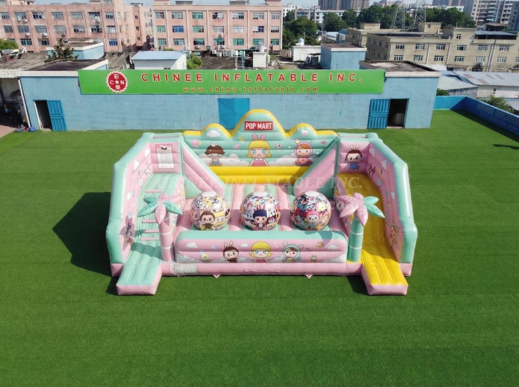 T11-4750M Pop Mart Theme Inflatable Wipeout Big Balls Obstacle Course