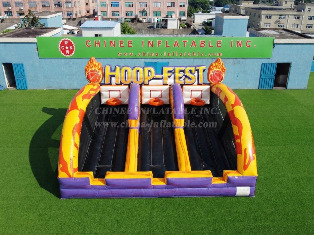T11-7318 Triple Lane “Hoop-Fest” Inflatable Basketball Challenge