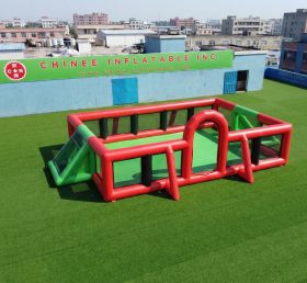 T11-7322 Inflatable Soccer Arena with Arched Entrance and Perimeter Mesh