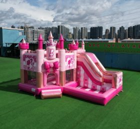 T2-8774 Barbie Theme Bouncy Castle with Slide & Pool