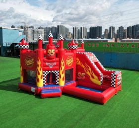 T2-8787 Cars Theme Bouncy Castle with Slide & Pool
