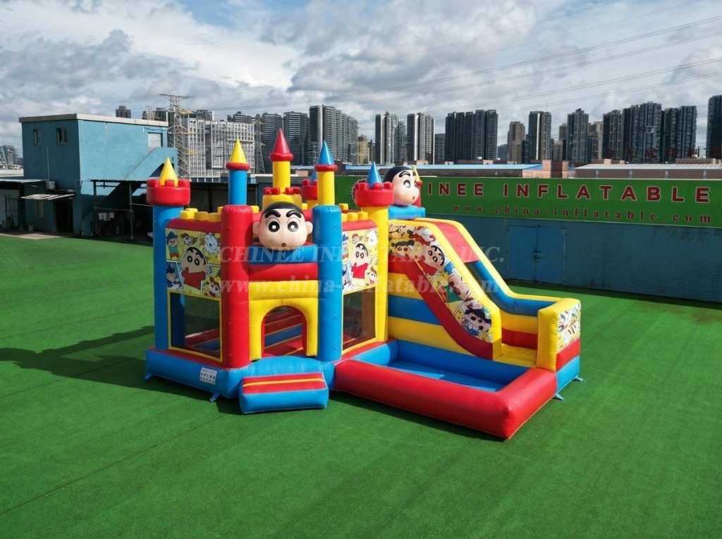 T2-8789 Crayon Shin-chan Theme Bouncy Castle with Slide & Pool