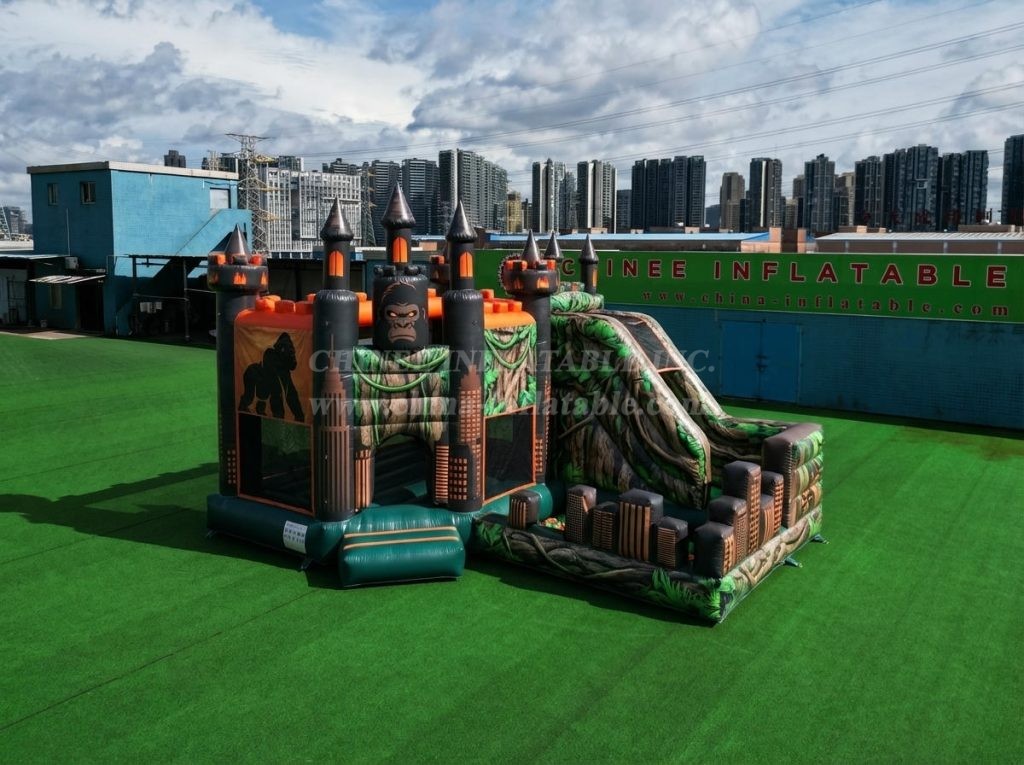 T2-8801 King Kong Theme Bouncy Castle with Slide & Pool