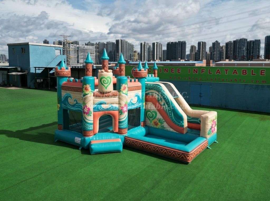 T2-8810 Moana Theme Bouncy Castle with Slide & Pool