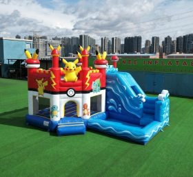 T2-8823 Pokemon Theme Bouncy Castle with Slide & Pool