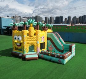 T2-8837 SpongeBob Theme Bouncy Castle with Slide & Pool