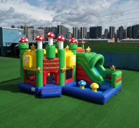 T2-8842 Super Mario Theme Bouncy Castle with Slide & Pool