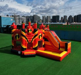 T2-8845 The Incredibles Theme Bouncy Castle with Slide & Pool