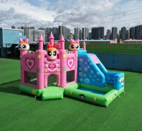 T2-8847 The Powerpuff Girls Theme Bouncy Castle with Slide & Pool