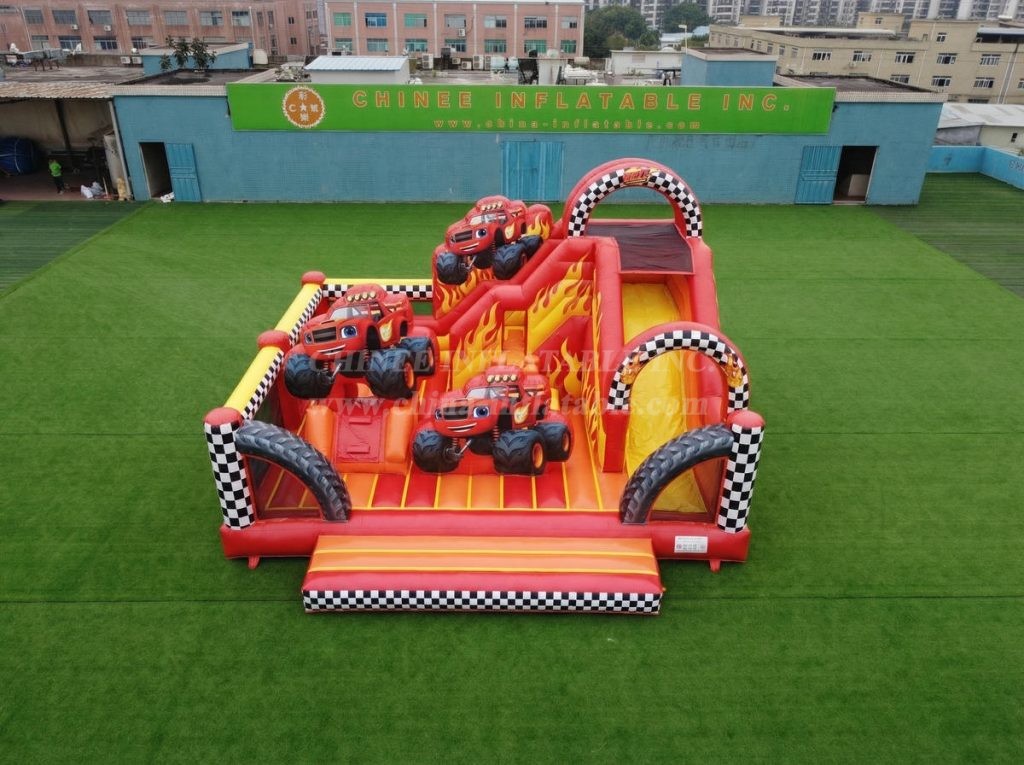 T2-8865 Blaze Monster Theme Bouncy Castle With Slide