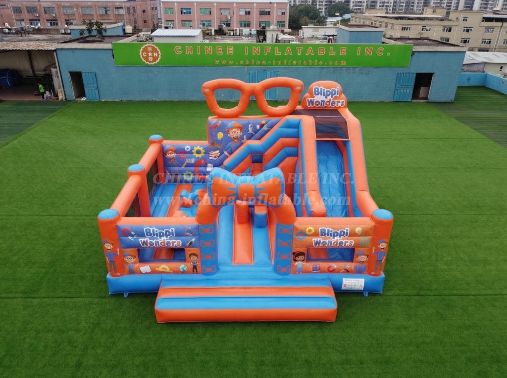T2-8866 Blippi Wonders Theme Bouncy Castle With Slide