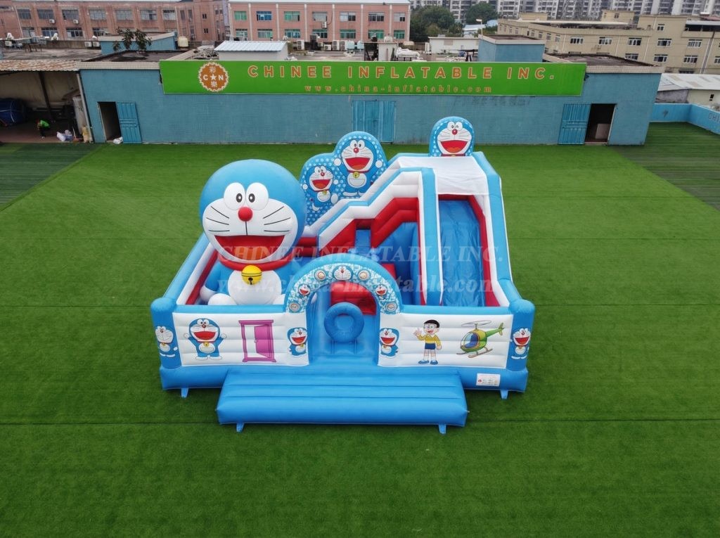 T2-8875 Doraemon Theme Bouncy Castle With Slide