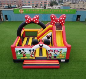 T2-8887 Mickey & Minnie Theme Bouncy Castle With Slide