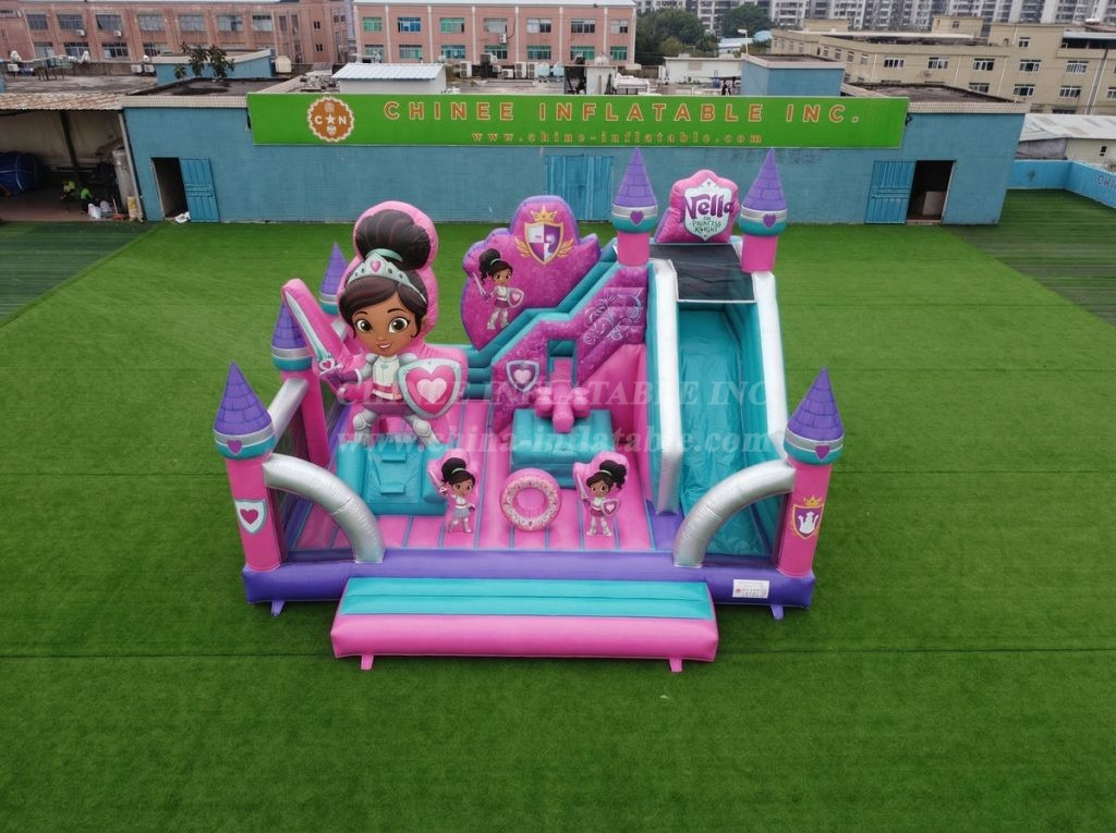 T2-8893 Nella Knight Theme Bouncy Castle With Slide