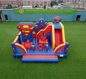 T2-8917 Superman Theme Bouncy Castle With Slide