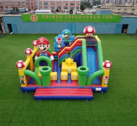 T2-8918 Super Mario Theme Bouncy Castle With Slide