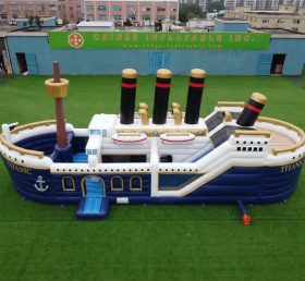 T2-8930 Titanic Theme Bouncy Castle With Slide