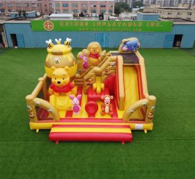 T2-8934 Winnie The Pooh Theme Bouncy Castle With Slide
