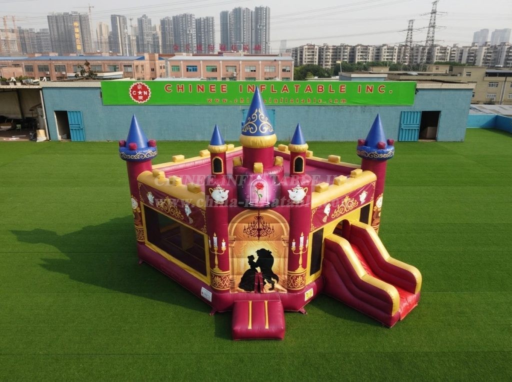 T5-3237 Beauty And The Beast Theme Inflatable Castle