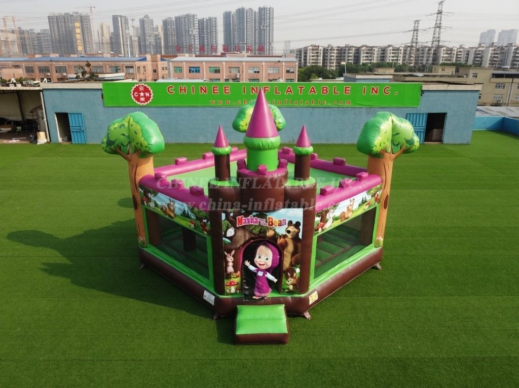 T5-3263 Masha And The Bear Theme Inflatable Castle
