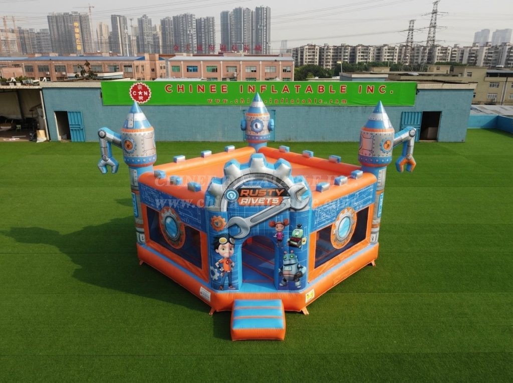 T5-3284 Rusty Rivets Theme Inflatable Castle