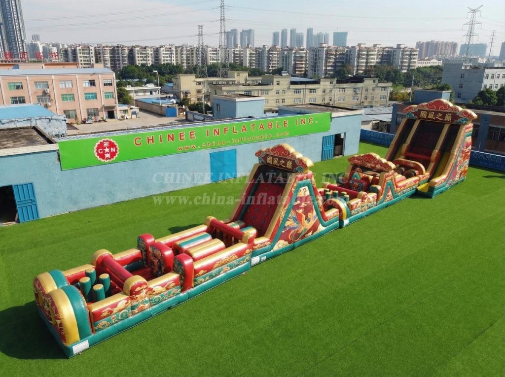 T7-4526 Chinese Style Theme Infltable Obstacle Courses