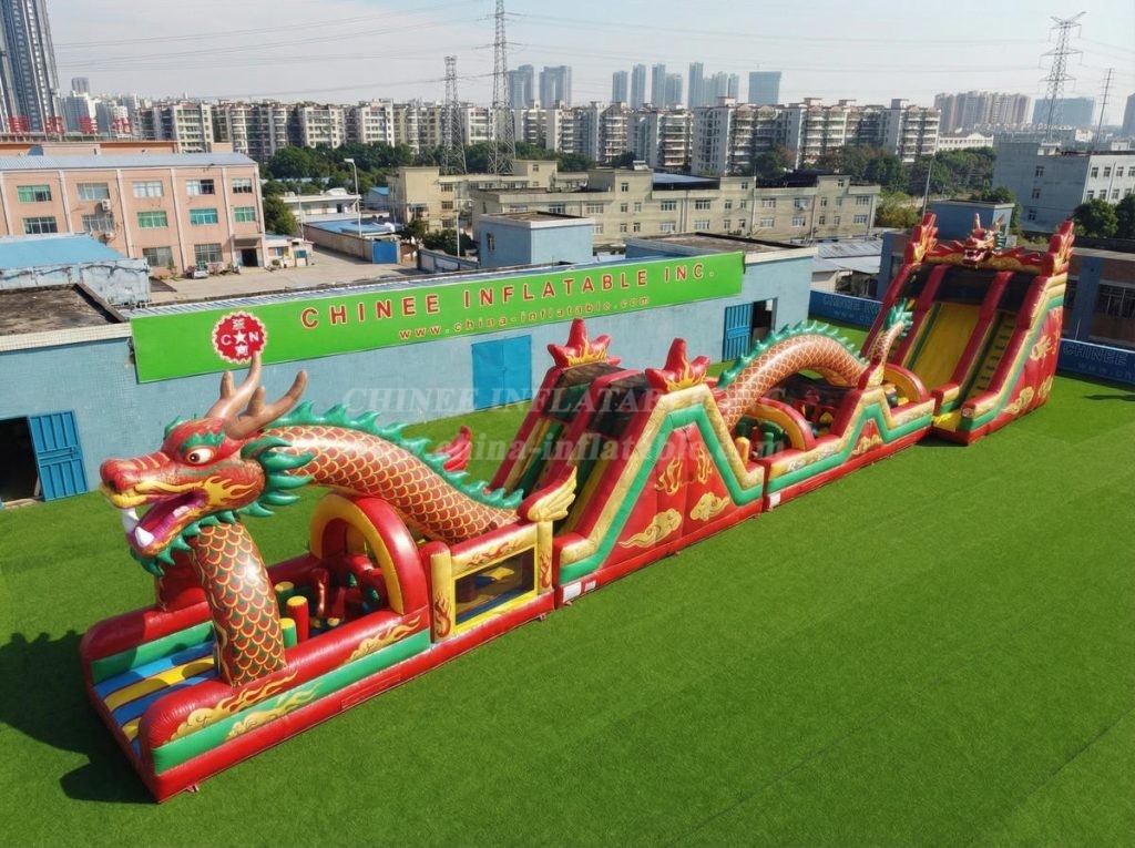 T7-4540 Dragon Theme Infltable Obstacle Courses