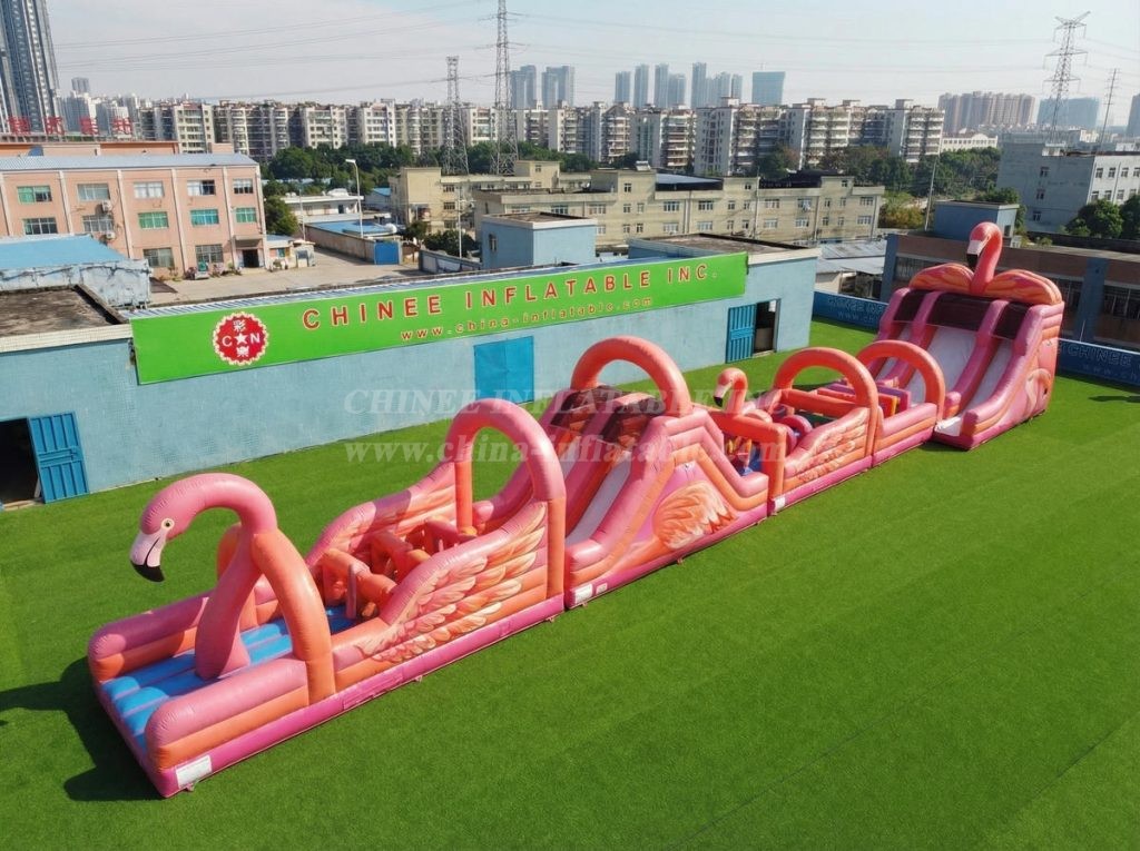 T7-4548 Flamingo Theme Infltable Obstacle Courses