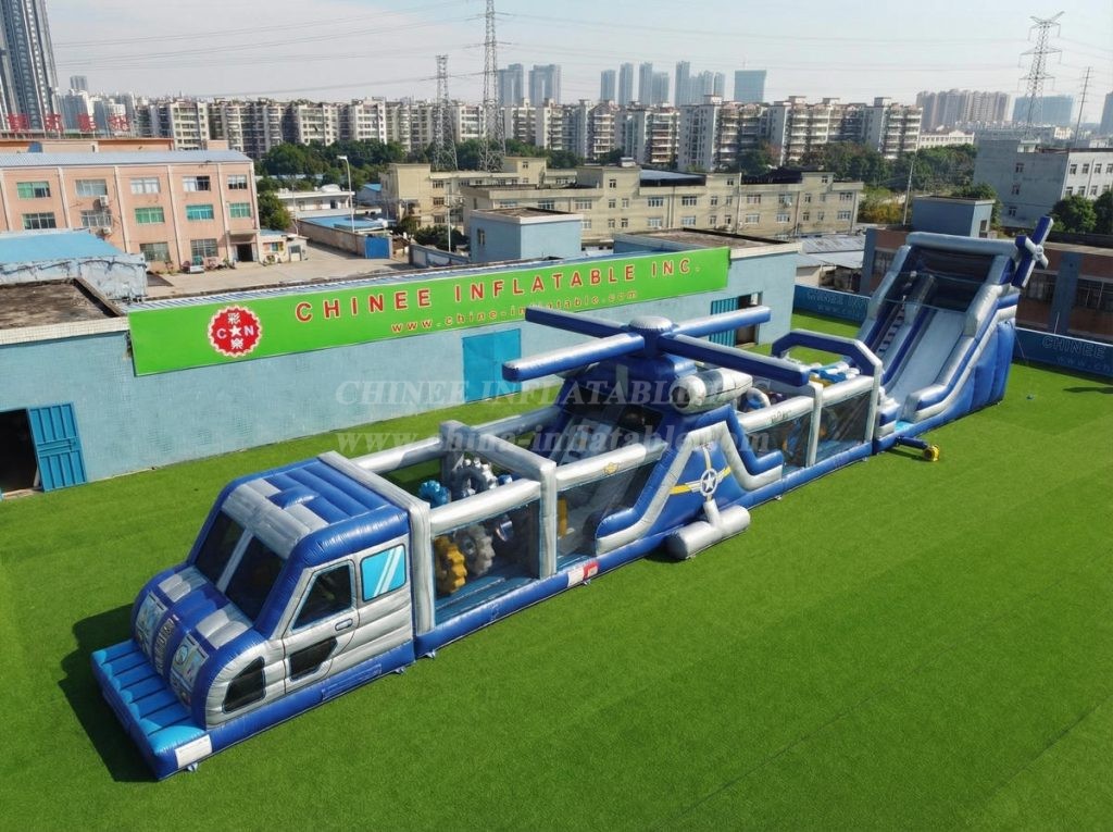 T7-4560 Helicopter Theme Infltable Obstacle Courses