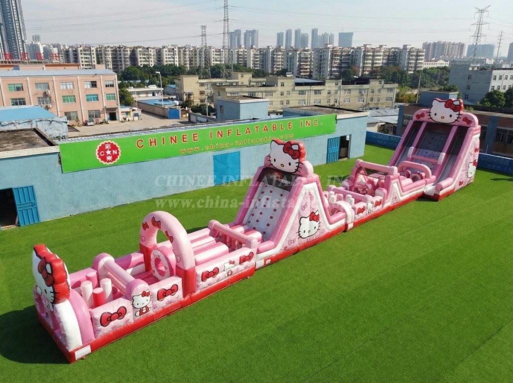T7-4561 Hello Kitty Theme Infltable Obstacle Courses