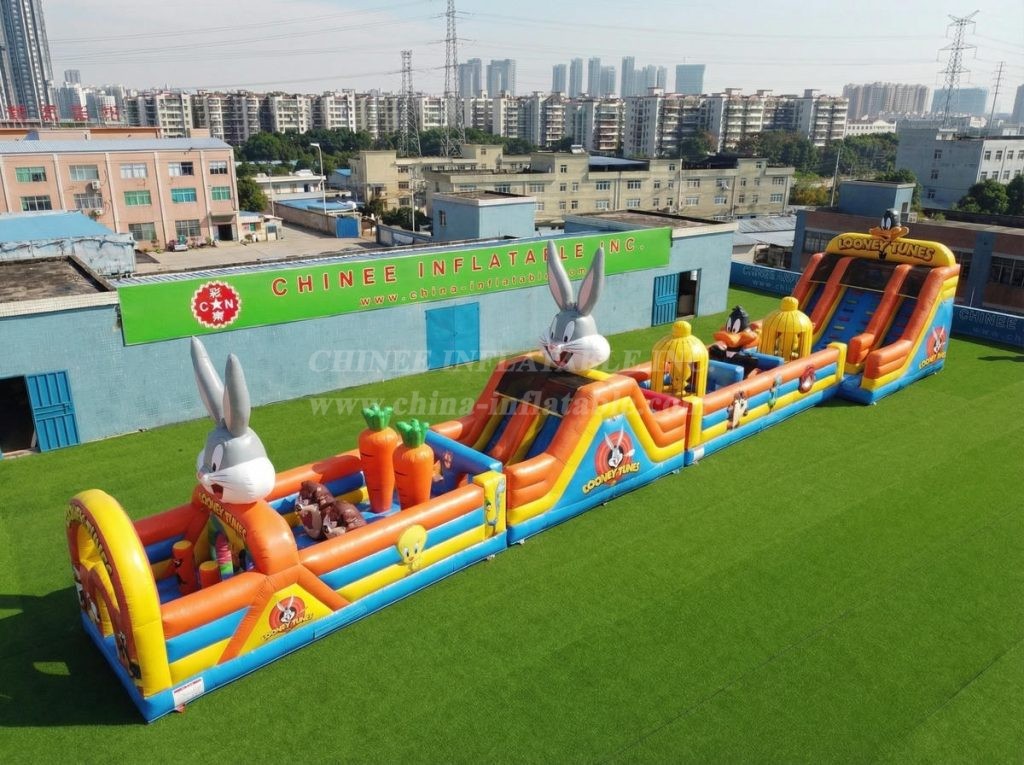 T7-4576 Looney Tunes Theme Infltable Obstacle Courses