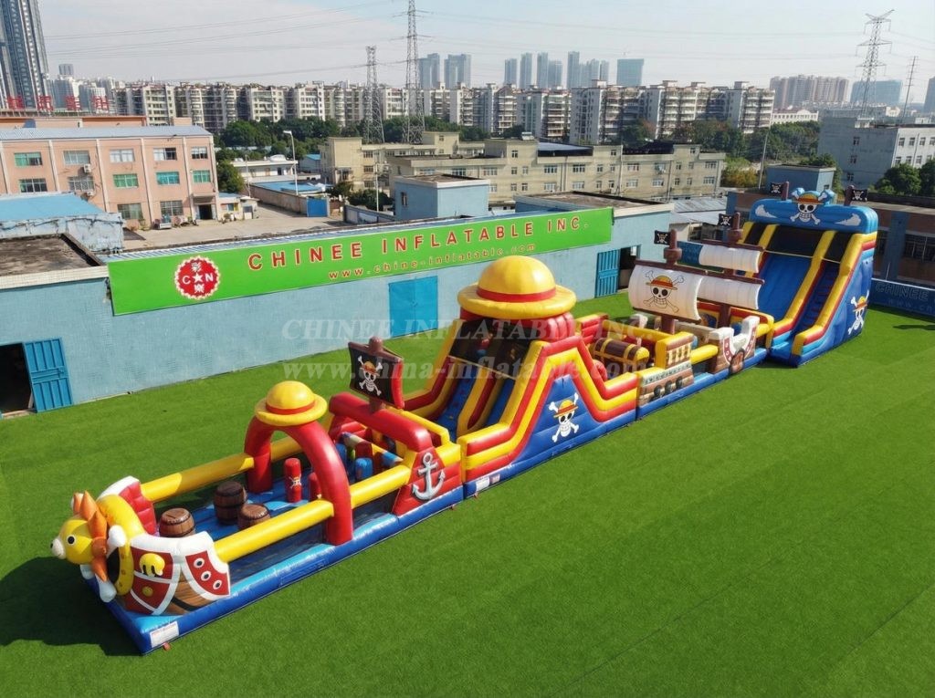 T7-4597 One Piece Theme Infltable Obstacle Courses