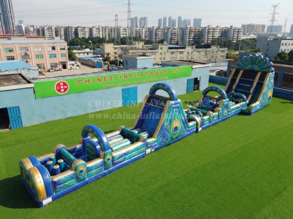 T7-4602 Peacock Theme Infltable Obstacle Courses