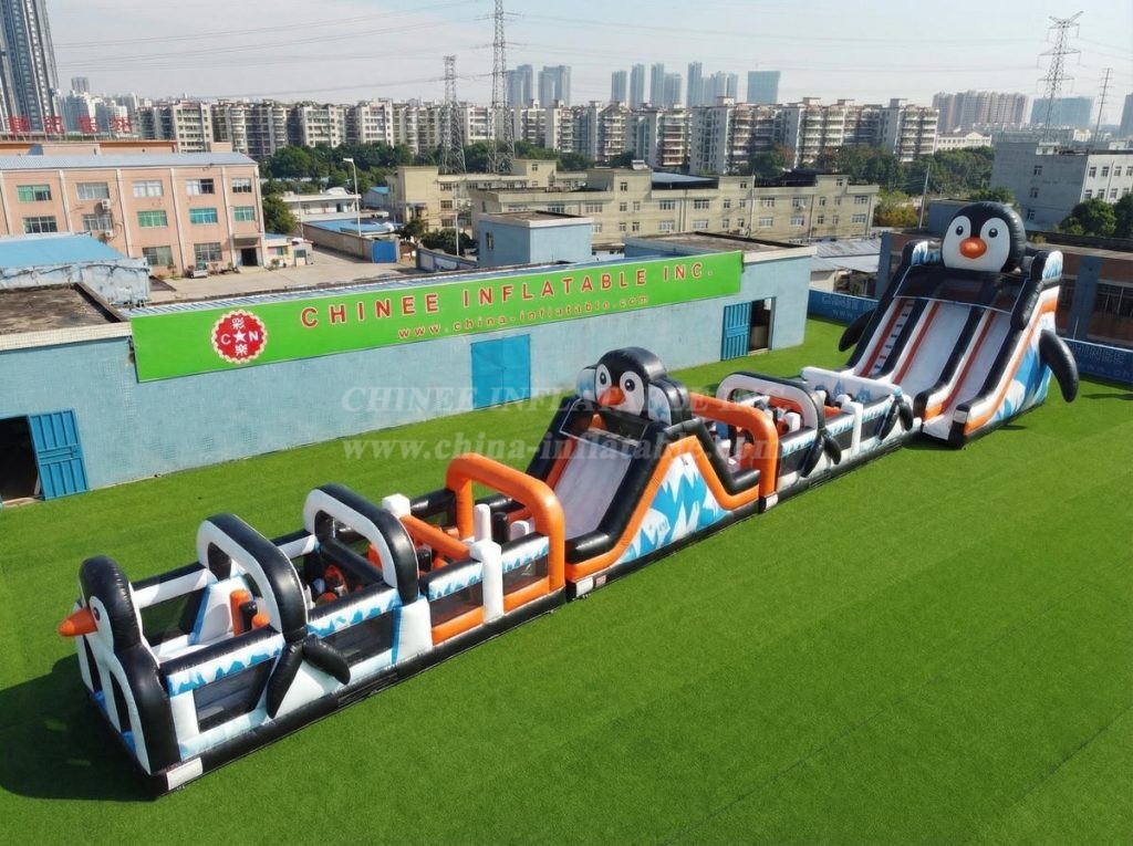 T7-4603 Penguin Theme Infltable Obstacle Courses