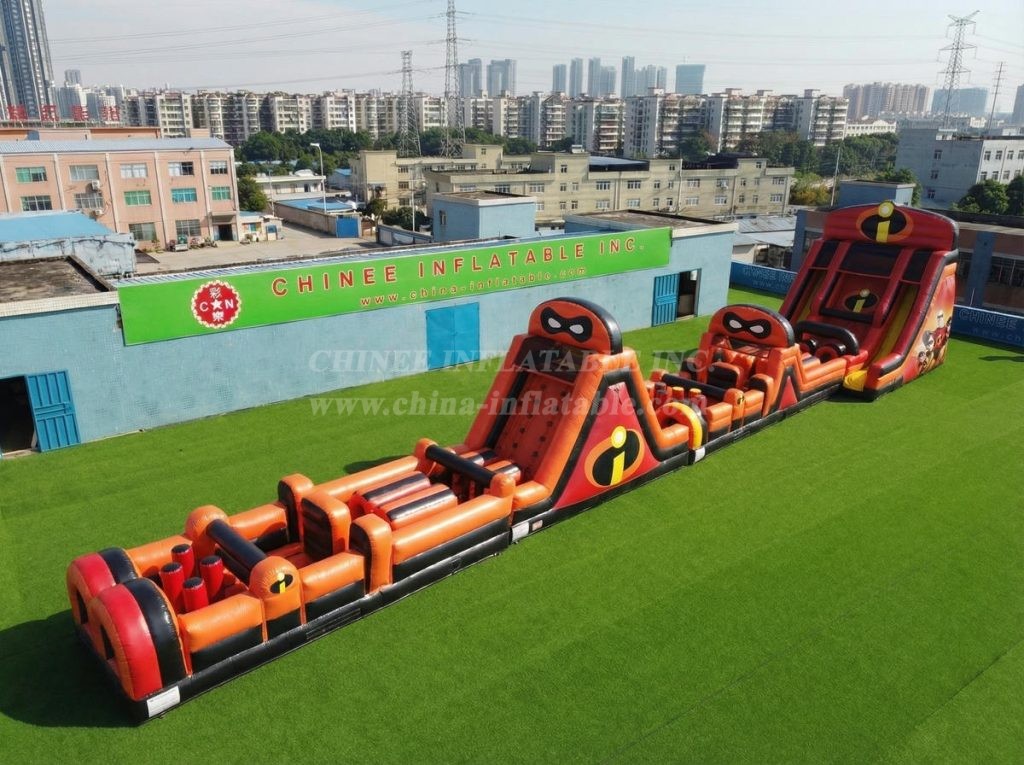 T7-4643 The Incredibles Theme Infltable Obstacle Courses