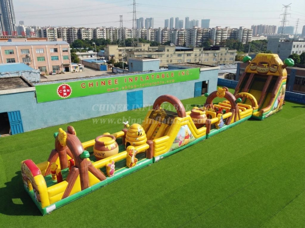 T7-4667 Winnie The Pooh Theme Infltable Obstacle Courses