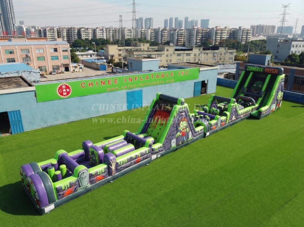 T7-4673 Zombie Theme Infltable Obstacle Courses