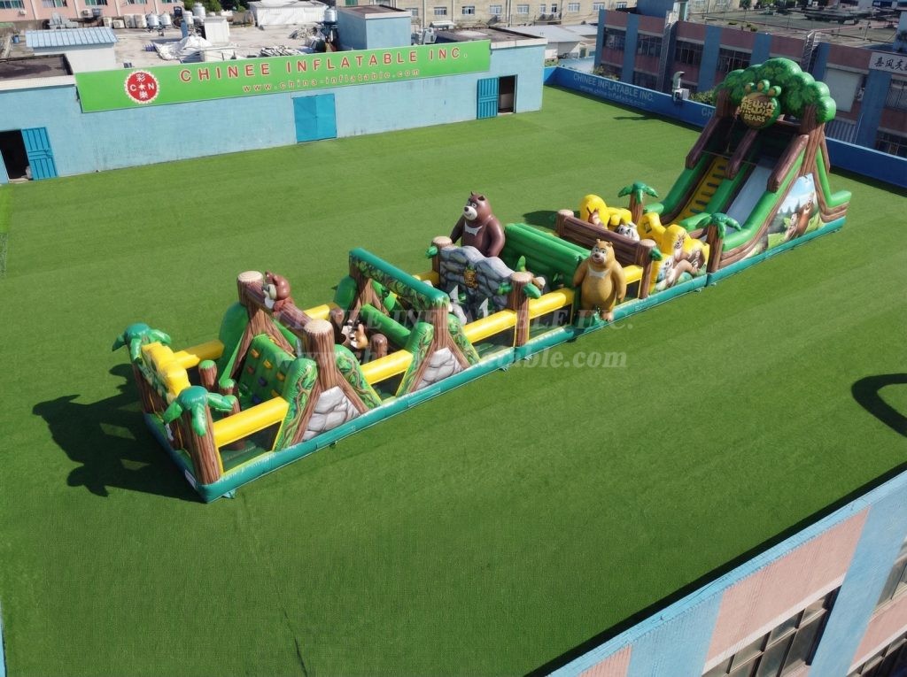 T7-4692 Boonie Bears Theme Inflatable Obstacle Courses