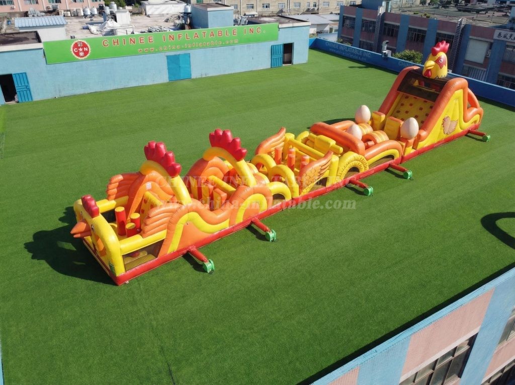 T7-4699 Chicken Theme Inflatable Obstacle Courses