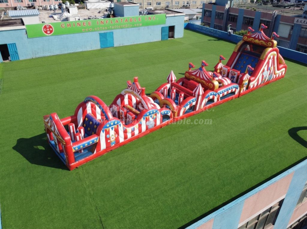 T7-4702 Circus Theme Inflatable Obstacle Courses