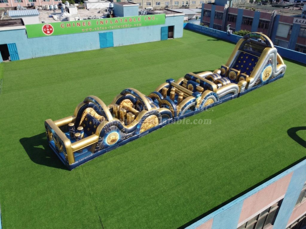 T7-4709 Cryptocurrency Theme Inflatable Obstacle Courses