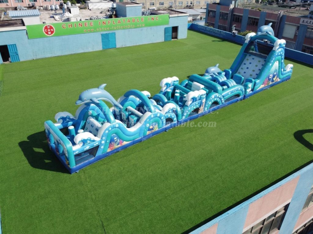 T7-4712 Dolphin Theme Inflatable Obstacle Courses