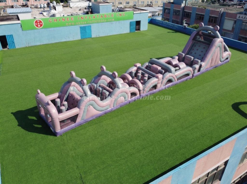 T7-4740 Hippo Theme Inflatable Obstacle Courses