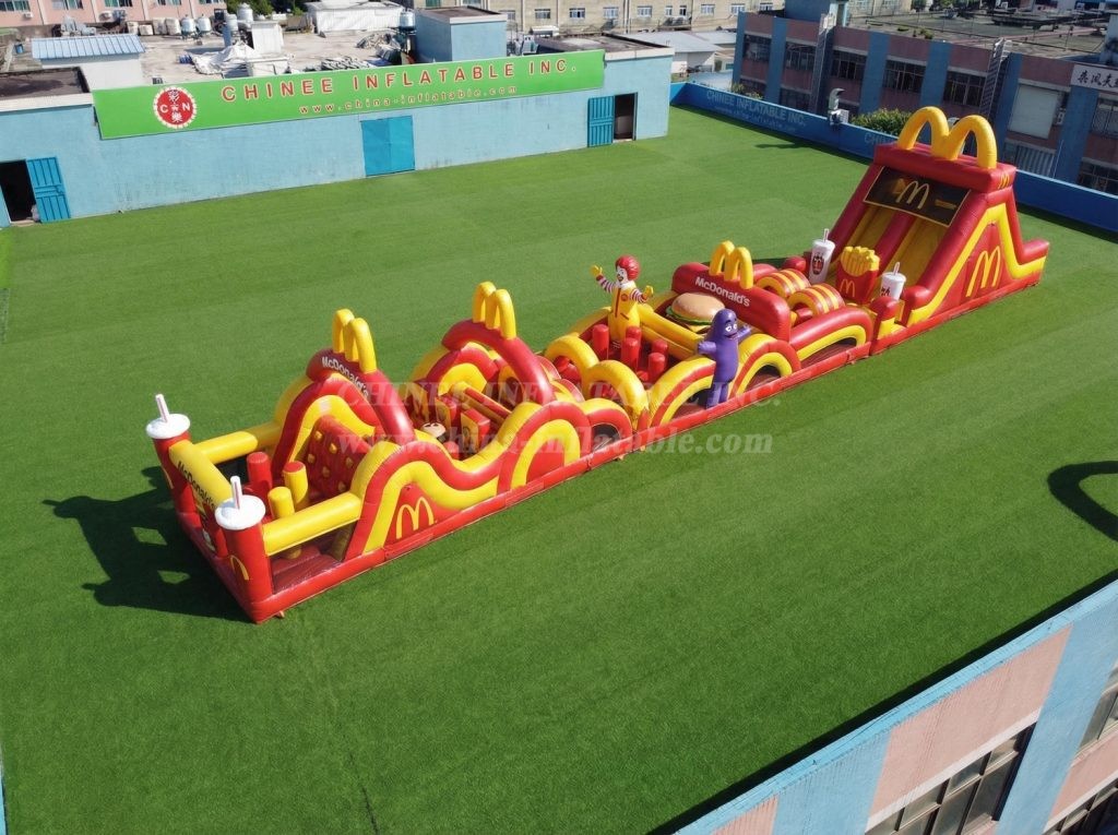 T7-4758 McDonald Theme Inflatable Obstacle Courses