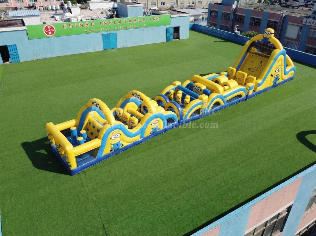 T7-4763 Minions Theme Inflatable Obstacle Courses