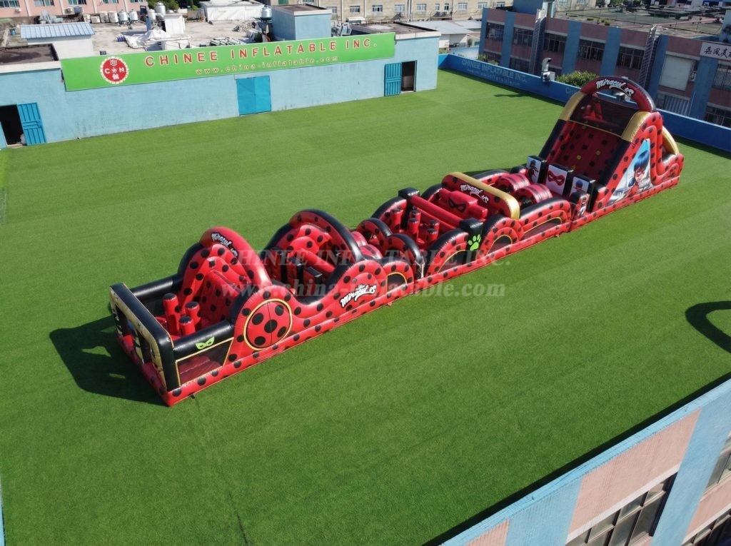 T7-4764 Miraculous Ladybug Theme Inflatable Obstacle Courses