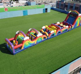 T7-4795 Rainbow Theme Inflatable Obstacle Courses