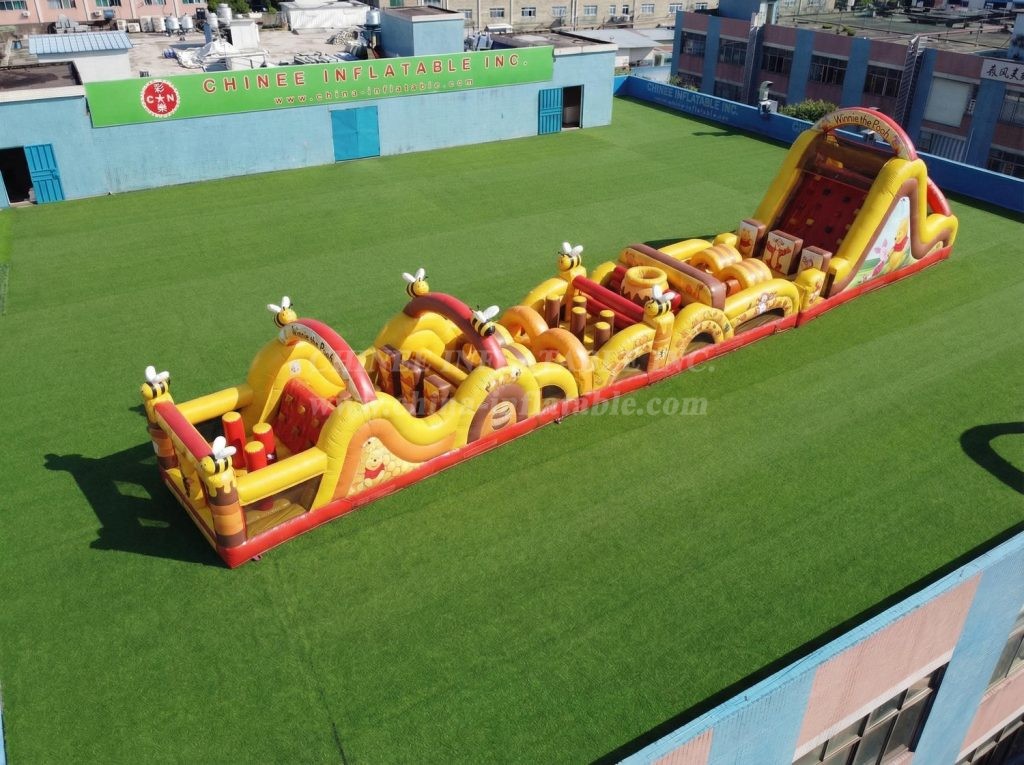 T7-4846 Winnie The Pooh Theme Inflatable Obstacle Courses