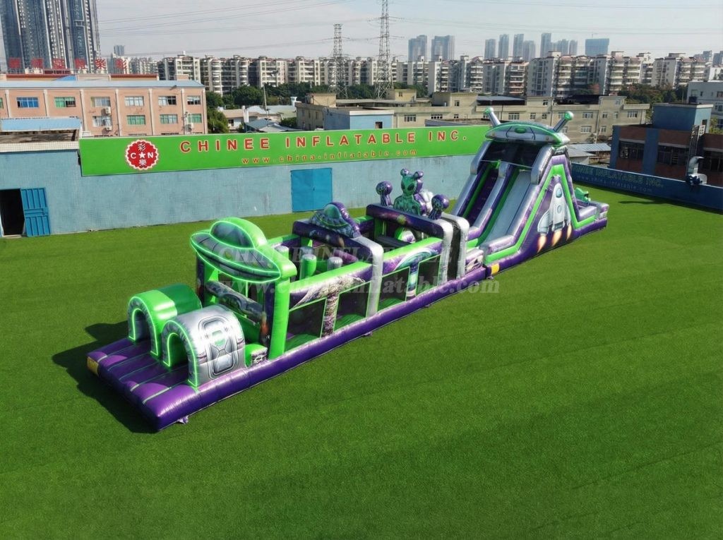 T7-4856 Alien Theme Inflatable Obstacle Courses